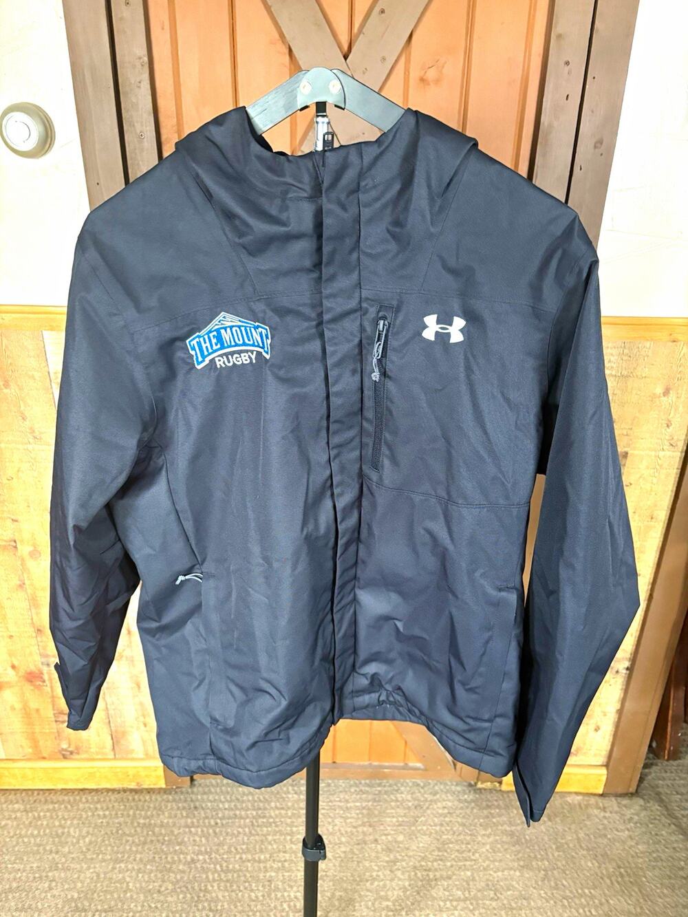 Under Armour Storm Hooded Full-Zip Rain Jacket w/ Zipped Pockets Black L